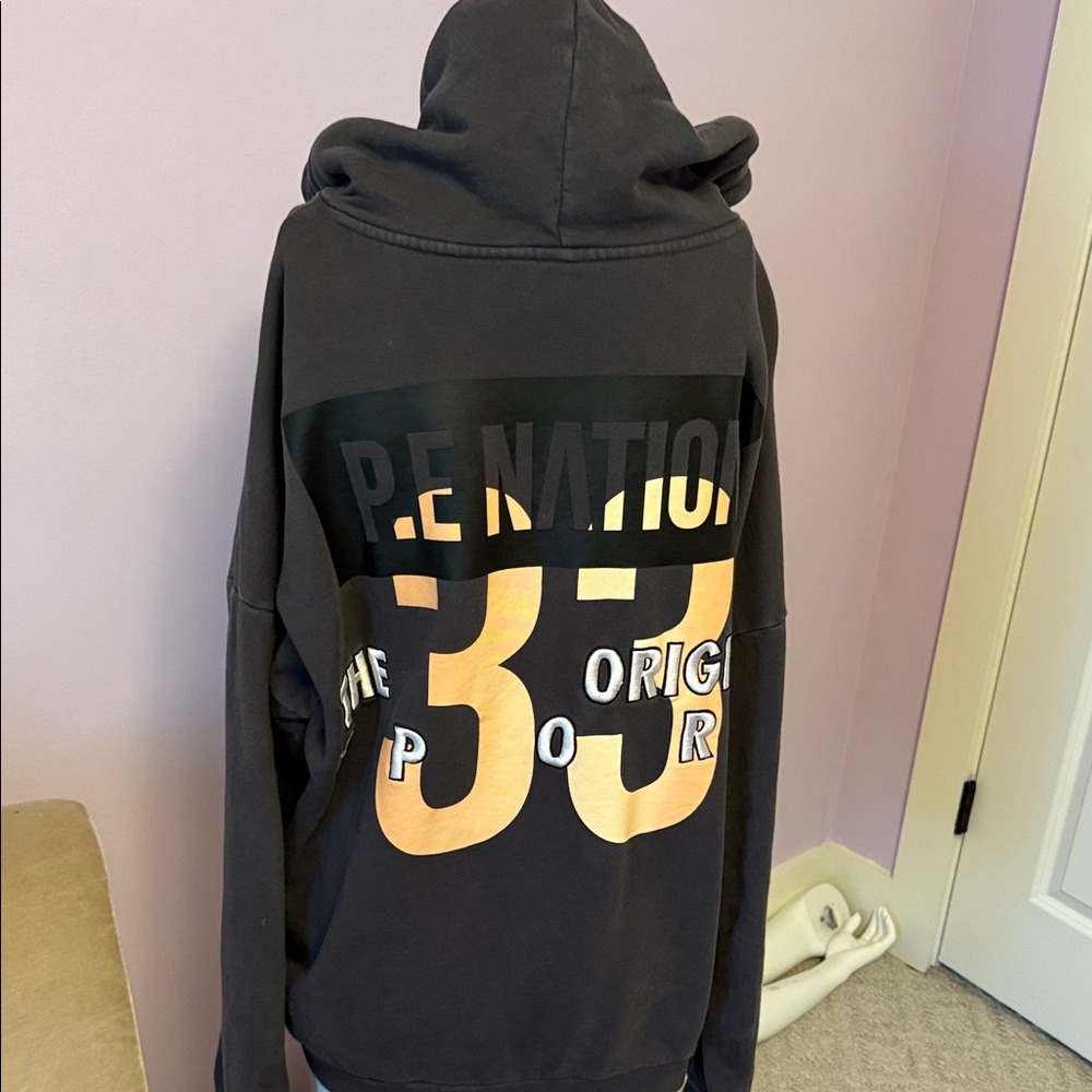 P.E Nation Grey Hoodie with peach Accents